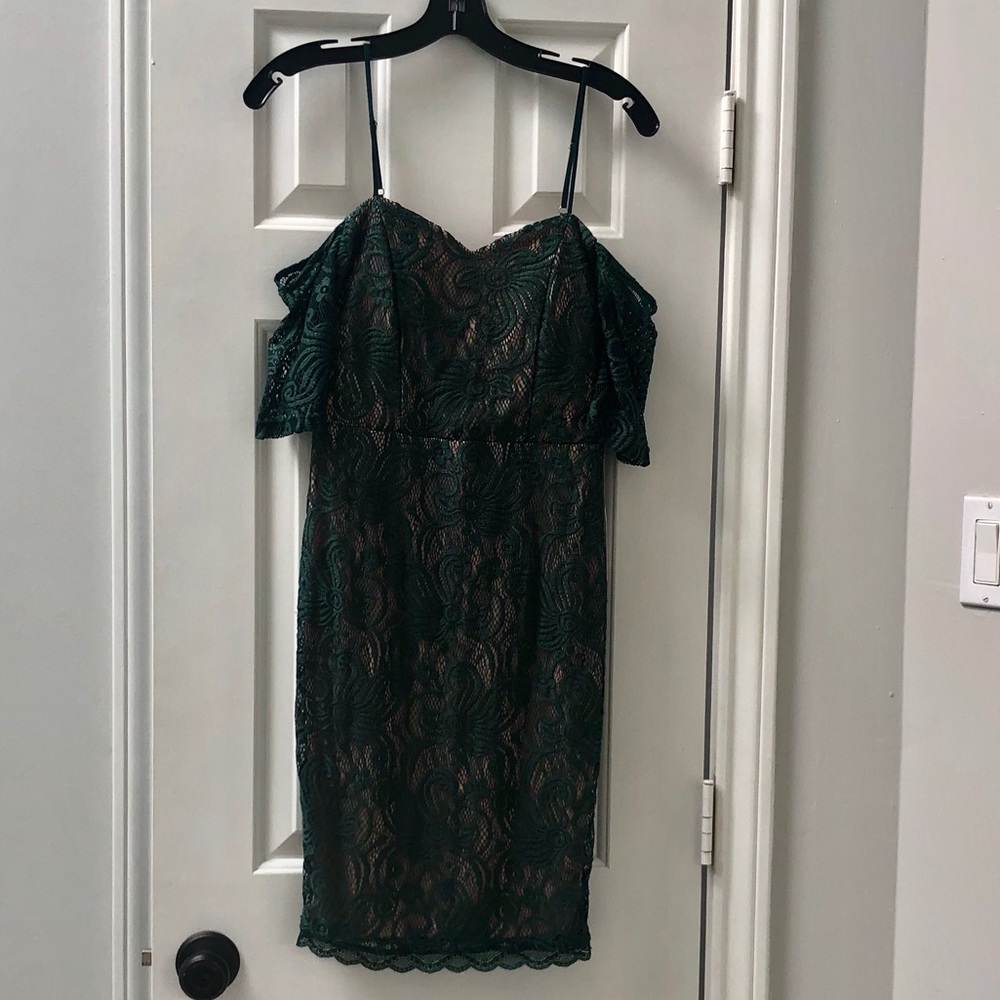 Sequin Hearts Green Lace Dress